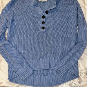 American Eagle Blue Henley Sweater